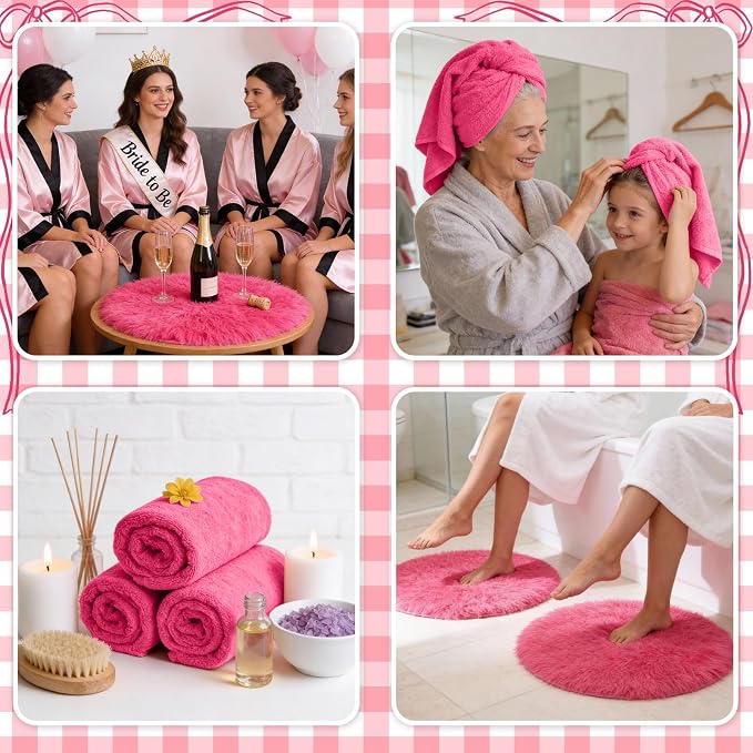 HunnmingRe 18 Pcs Kit de Spa para Pies con 6 Cubetas Plegables, 6 Toallas, 6 Tapetes, Cinta a Juego para Mujer miniatura 5