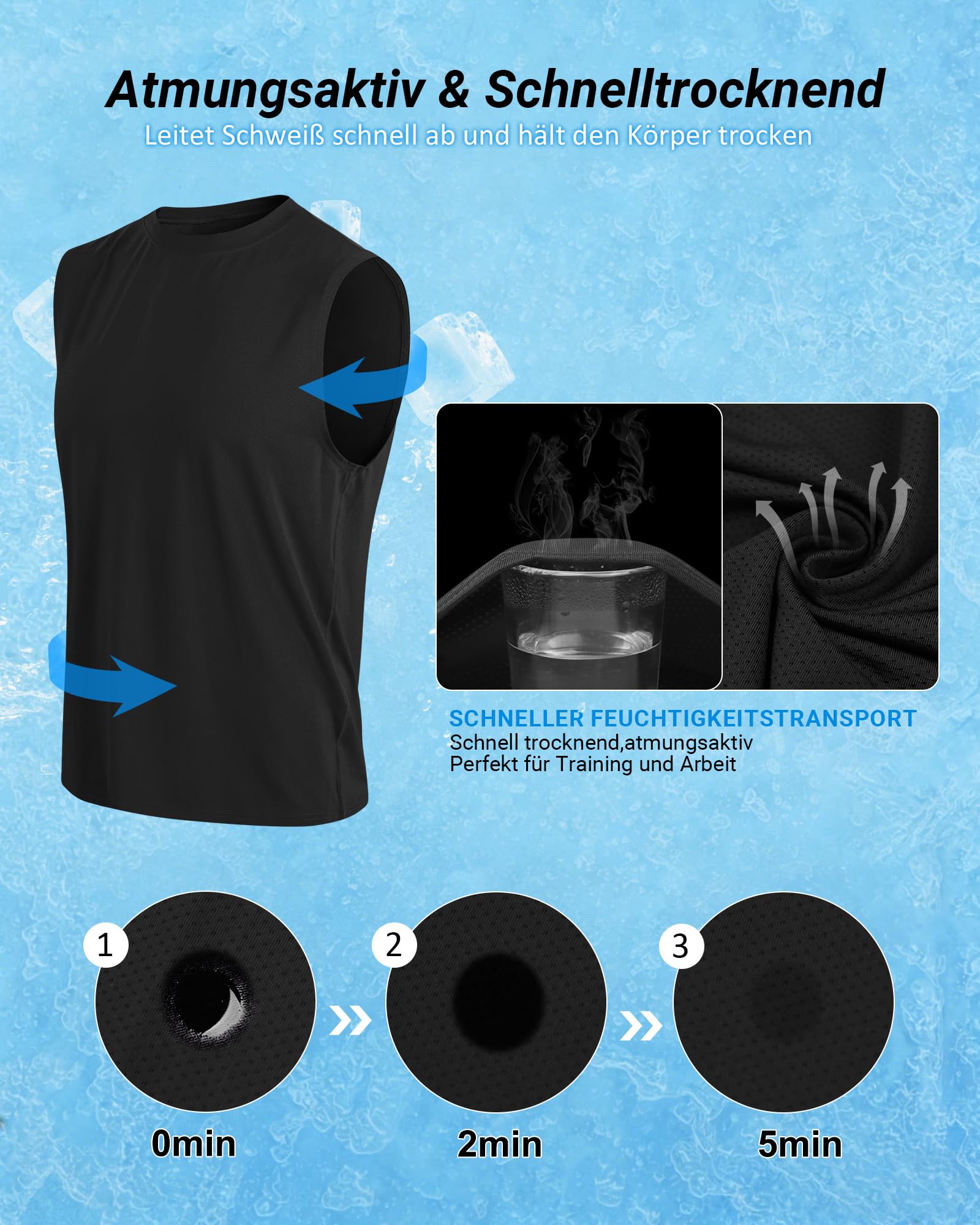 MEETYOO Camiseta Sin Mangas Hombre Transpirable Secado Rápido Gym
