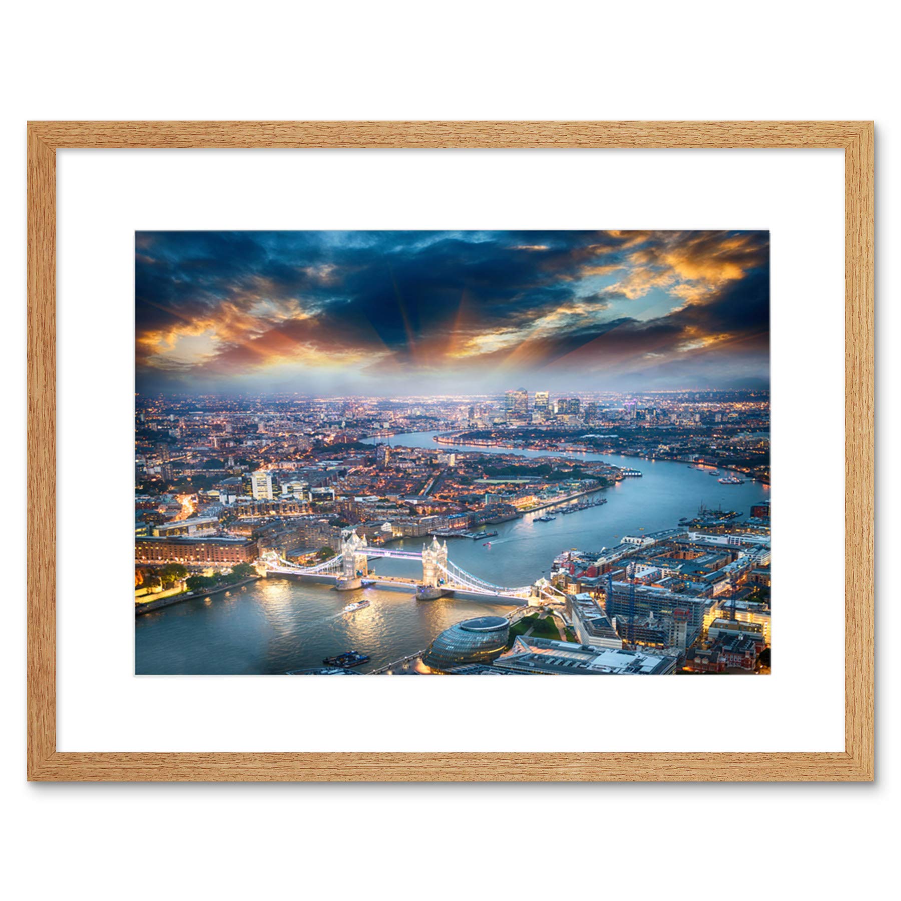 Wee Blue Coo Photo Cityscape Composition Aerial View London Thames Framed Wall Art Print