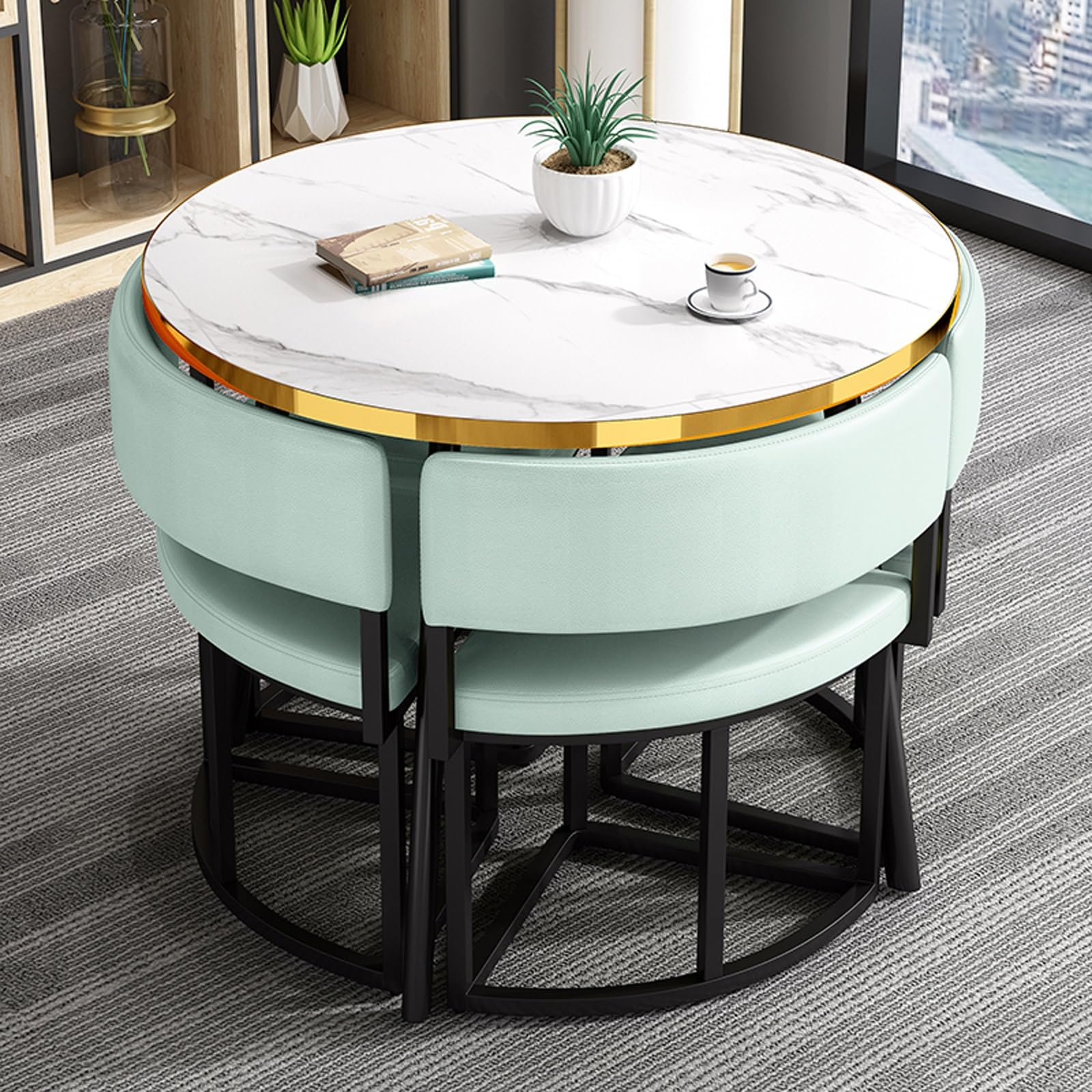 Set da tavolo rotondo per reception, colore G, per ufficio, club, ristorante, bar, hotel, balcone, tè, caffè, dessert e negoziazione area ricreativa