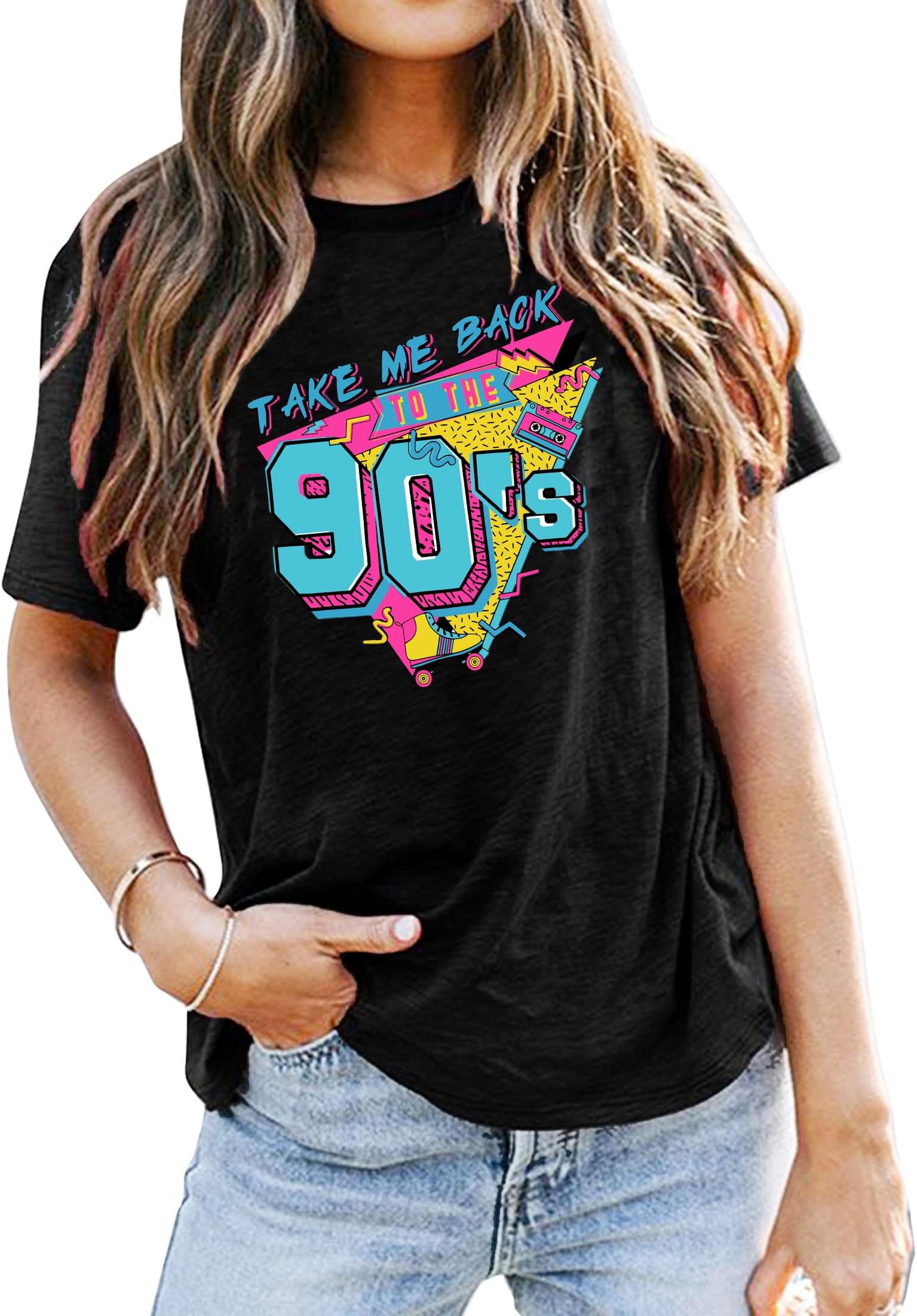 VVNTY80s Baby 90s Made Me Shirt Womens Vintage Tie Dye 90s Shirts Casual Retro 80's Nostalgia Shirt Tops