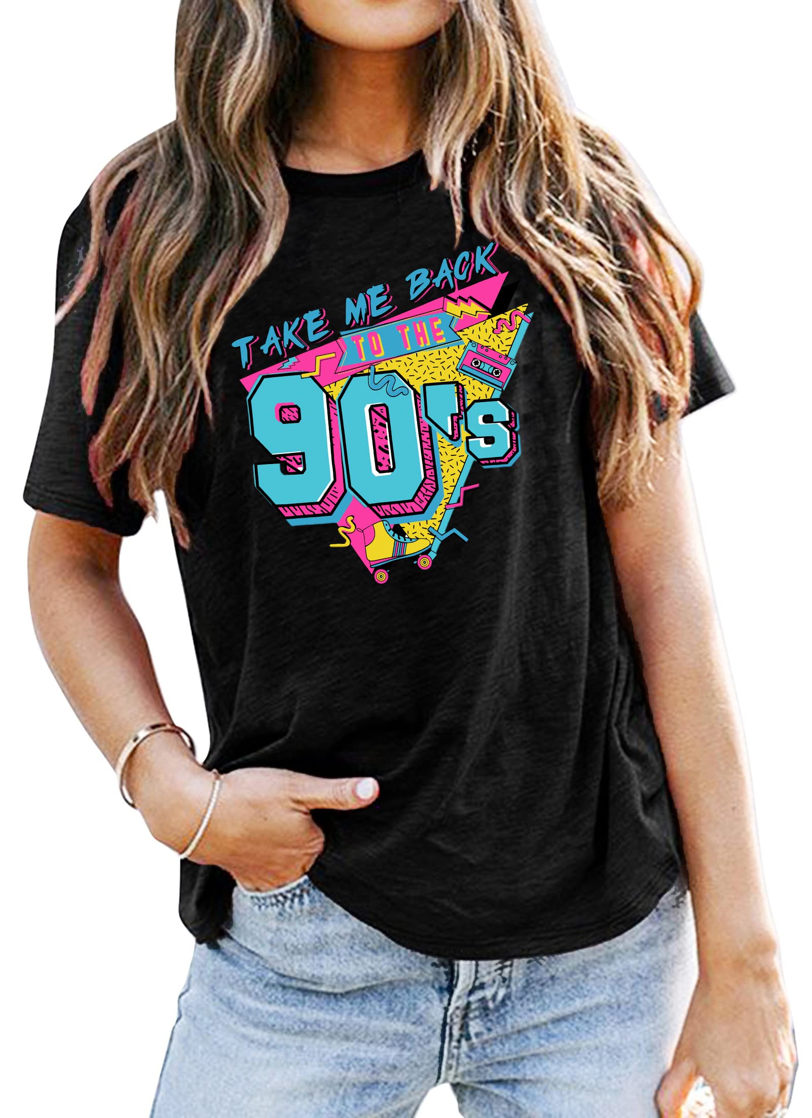 VVNTY80s Baby 90s Made Me Shirt Womens Vintage Tie Dye 90s Shirts Casual Retro 80's Nostalgia Shirt Tops