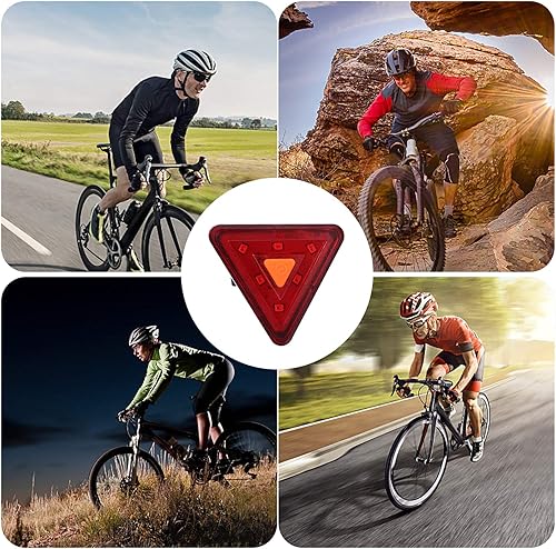 Miniatura 9 de Kisangel Luces traseras de bicicleta recargables USB brillante LED triángulo luz estroboscópica para la noche ciclismo seguridad bicicleta trasera