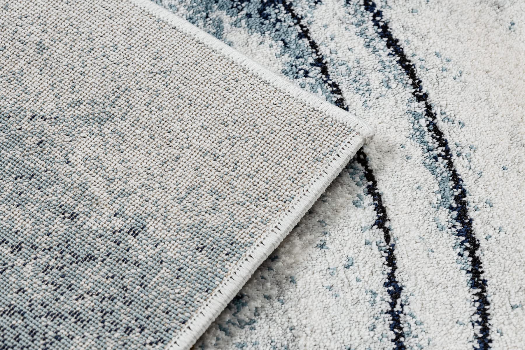 Exclusiva EMERALD Alfombra glamour, elegante círculos azul / oro 120x170 cm