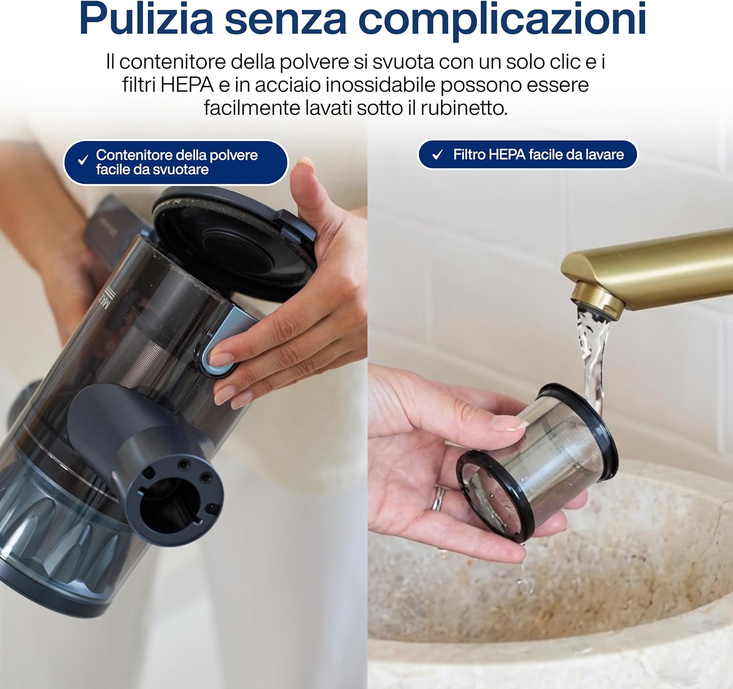 Samako CleanDetect Lite 200W dustbin and washable HEPA filter