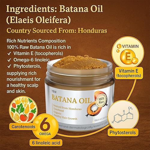 Miniatura 3 de Aceite de batana crudo para el crecimiento del cabello, 100% natural, puro, sin refinar y orgánico Dr. Sebi Batana Oil crudo de Honduras previene la