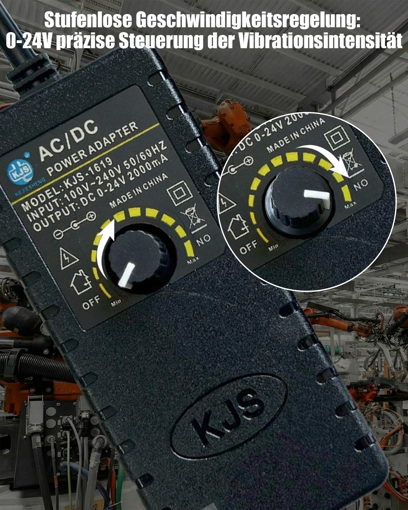 DC 24V Vibrationsmotor: Mini-Vibrationsmotor 3800 U/min aus Kunststoff mit Netzteil für Massagebett und Stuhl Stabiler Vibrationsantrieb für Hersteller und Gerätewartung