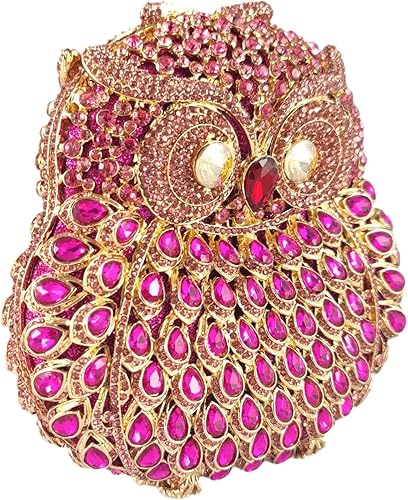 Miniatura 3 de Boutique De FGG Mini bolso de mano de cristal para fiesta de búho para mujer, bolsos de noche de animales, bolso de mano con diamantes de imitación