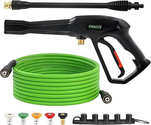 Miniatura 10 de PWACCS Manguera y pistola de lavado a presión, manguera de lavado de potencia de 50 pies con kit de varita, compatible con Ryobi, Green Works y