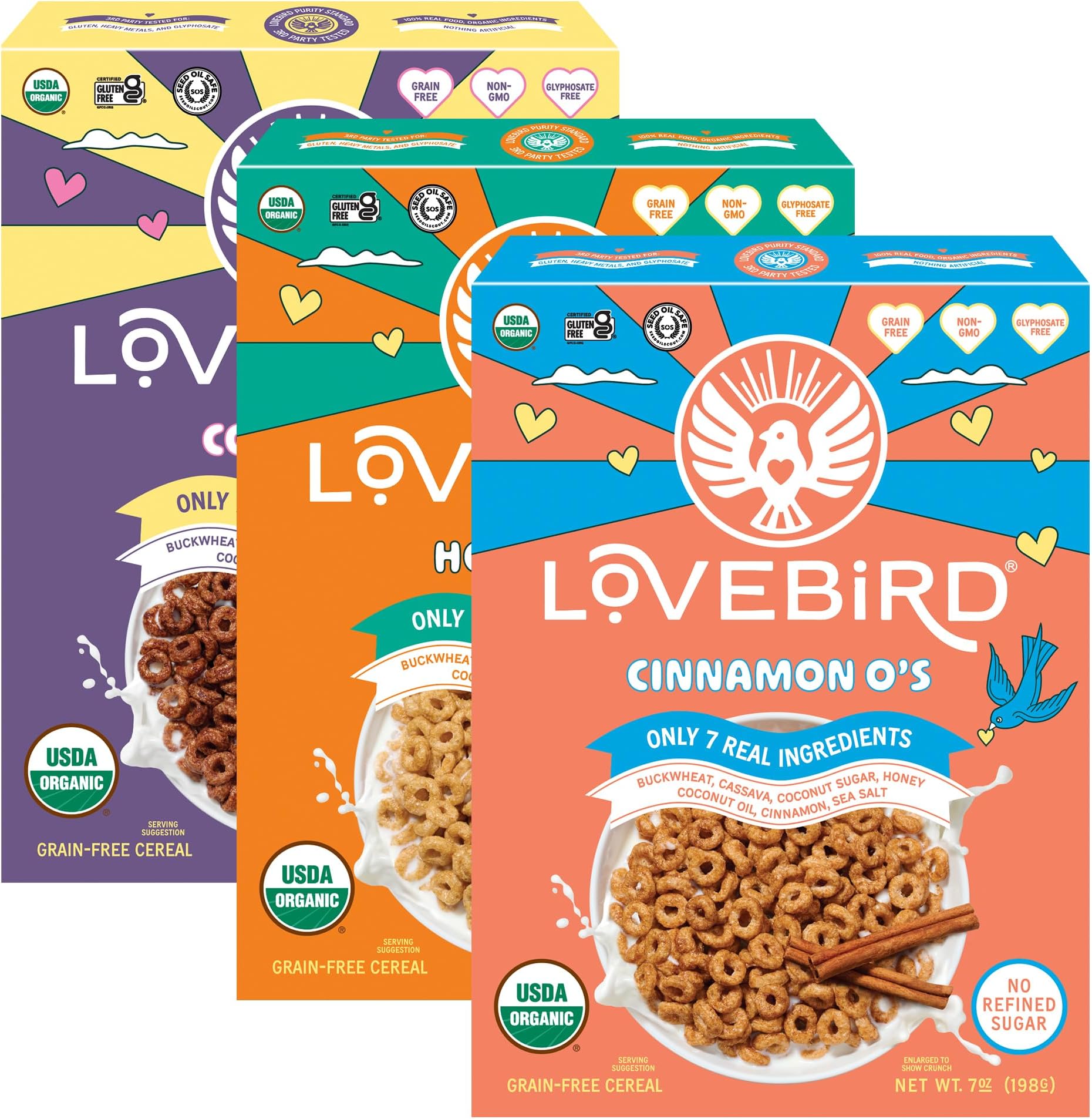 Lovebird Organic Cereal That Actually Tastes Good -100% Real Food & Healthy
