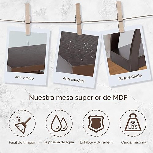 Miniatura 5 de SUPER DEAL Mesa de consola estrecha de 3 niveles Mesa de acento para sofá, mesa de entrada de madera, mesa de pasillo decorativa con estantes, marco