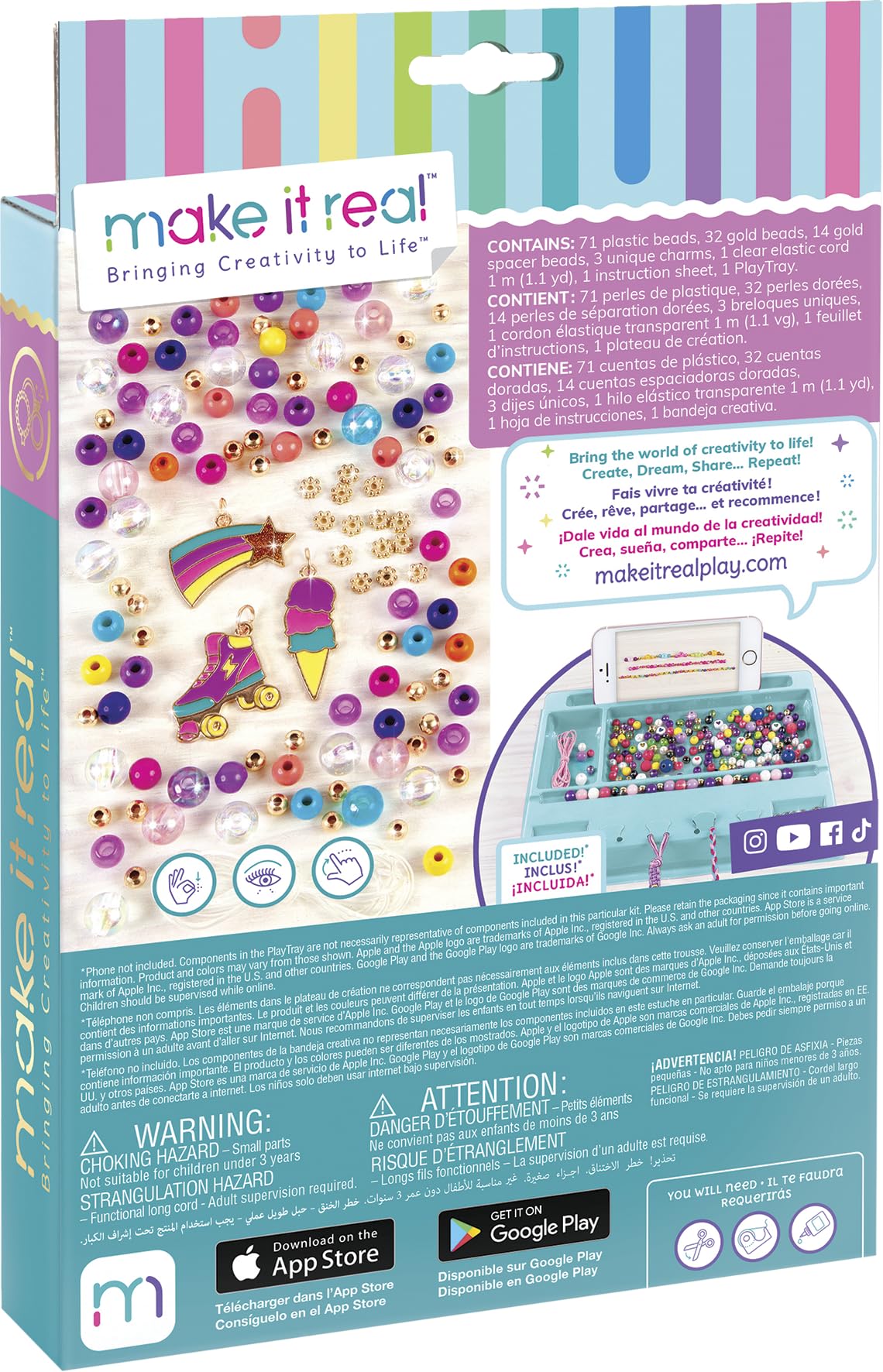 Lansay - MAKE IT REAL - Bracelets Color Reveal - Kit Création 5 Bracelets pour Enfants dès 8 ans - Avec Perles Magiques qui Changent de Couleur Sous la Lumière - Loisirs Lansay - MAKE IT REAL - Bracelets Color Reveal - Kit Création 5 Bracelets pour Enfants dès 8 ans - Avec Perles Magiques qui Changent de Couleur Sous la Lumière - Loisirs