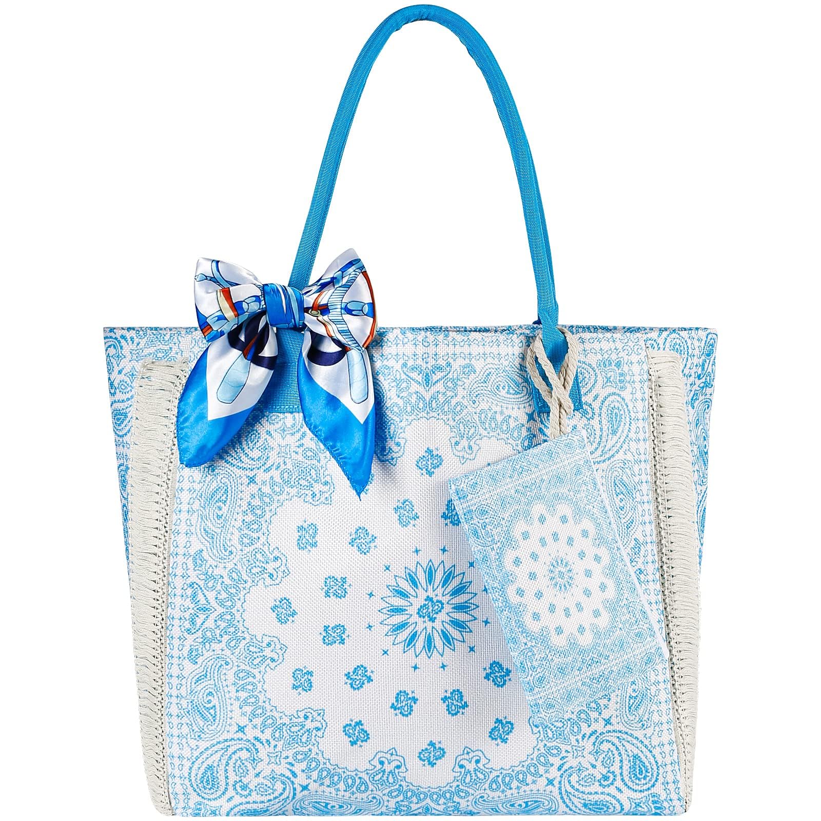 XiYeeBolso de Playa Grande para Mujer, Bolso de Mano Compras Bolsa con Cremallera, Totalizador de Lona de Verano, Bolsas de Hombro para Playa, Viajes, Gimnasio, Uso Diario