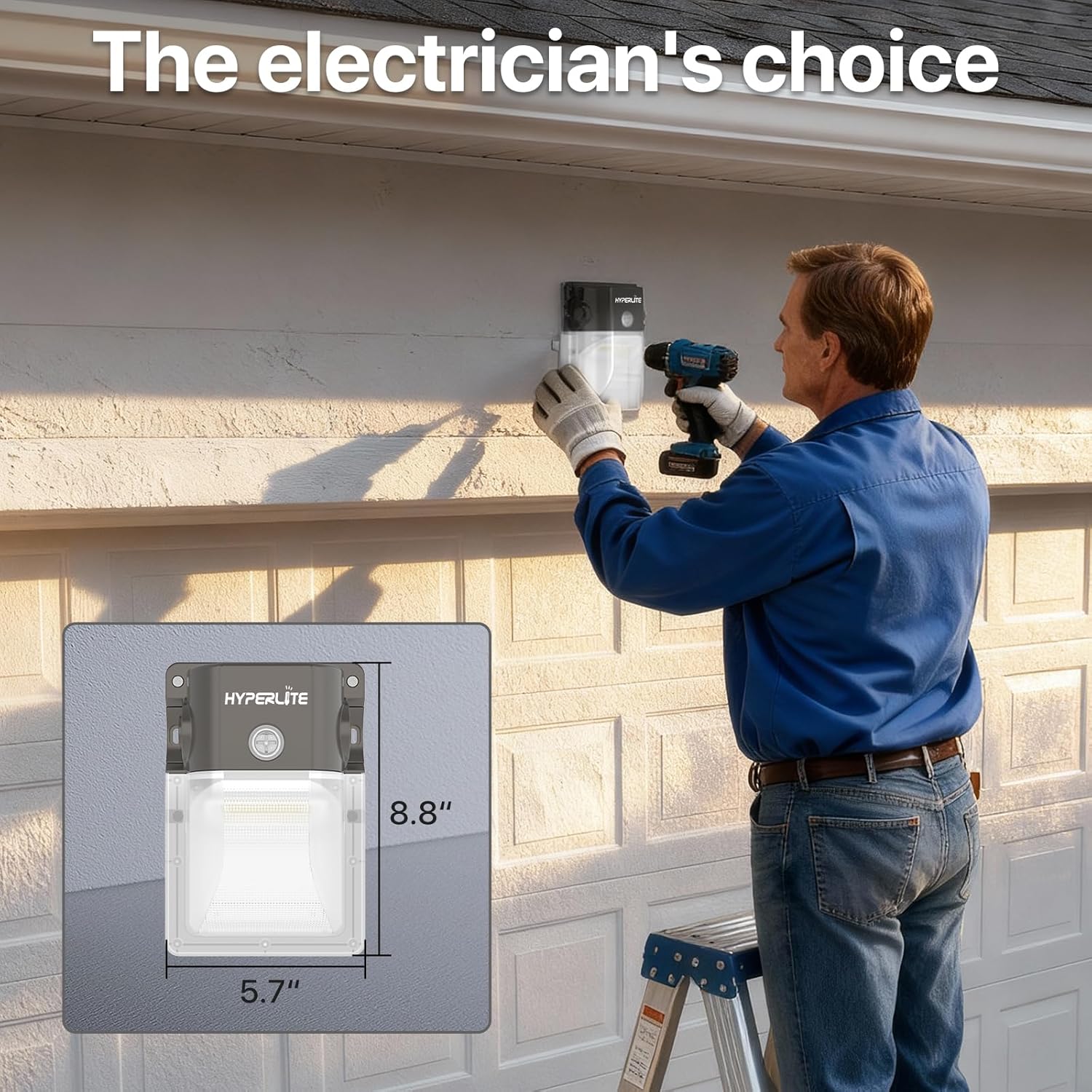 HYPERLITE LED Wall Pack Light: 30W 3600lm 5000K LED Wall Pack with Photocell, 2024 New Ideal Wall Pack LED Exterior Light for House, Garage, Door, Yard, Porch, Home, Driveway