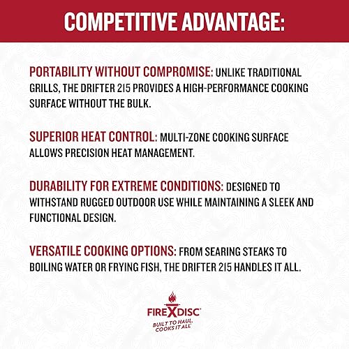 Miniatura 8 de FIREDISC TCGFD215R - Cocina de propano de mesa ultra portátil 215 en color rojo fuego TCGFD215R, la estufa de campamento de disco de arado de 16.5