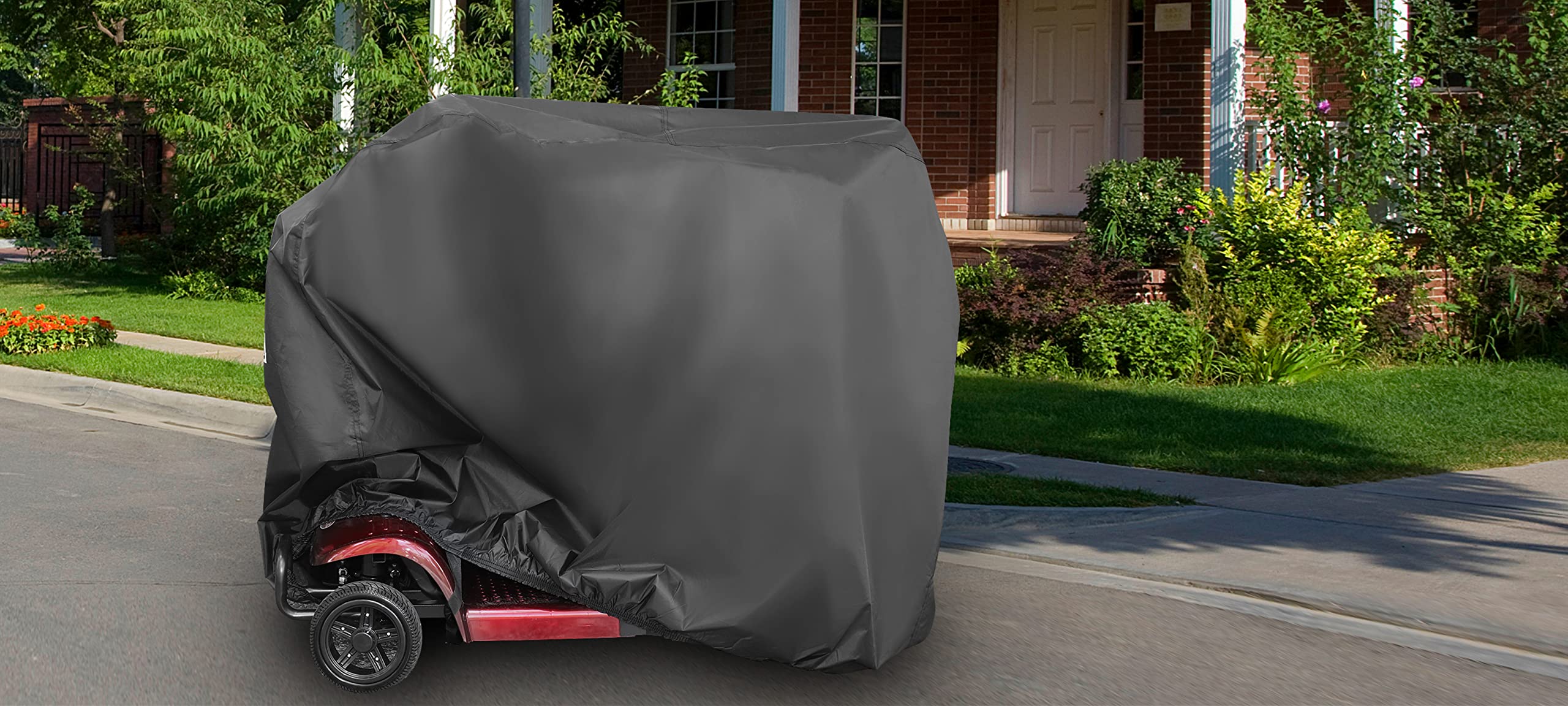 XYZCTEM Funda Impermeable 600D para Scooter, Color Negro, con Movilidad asistida (48 Pulgadas de Longitud)