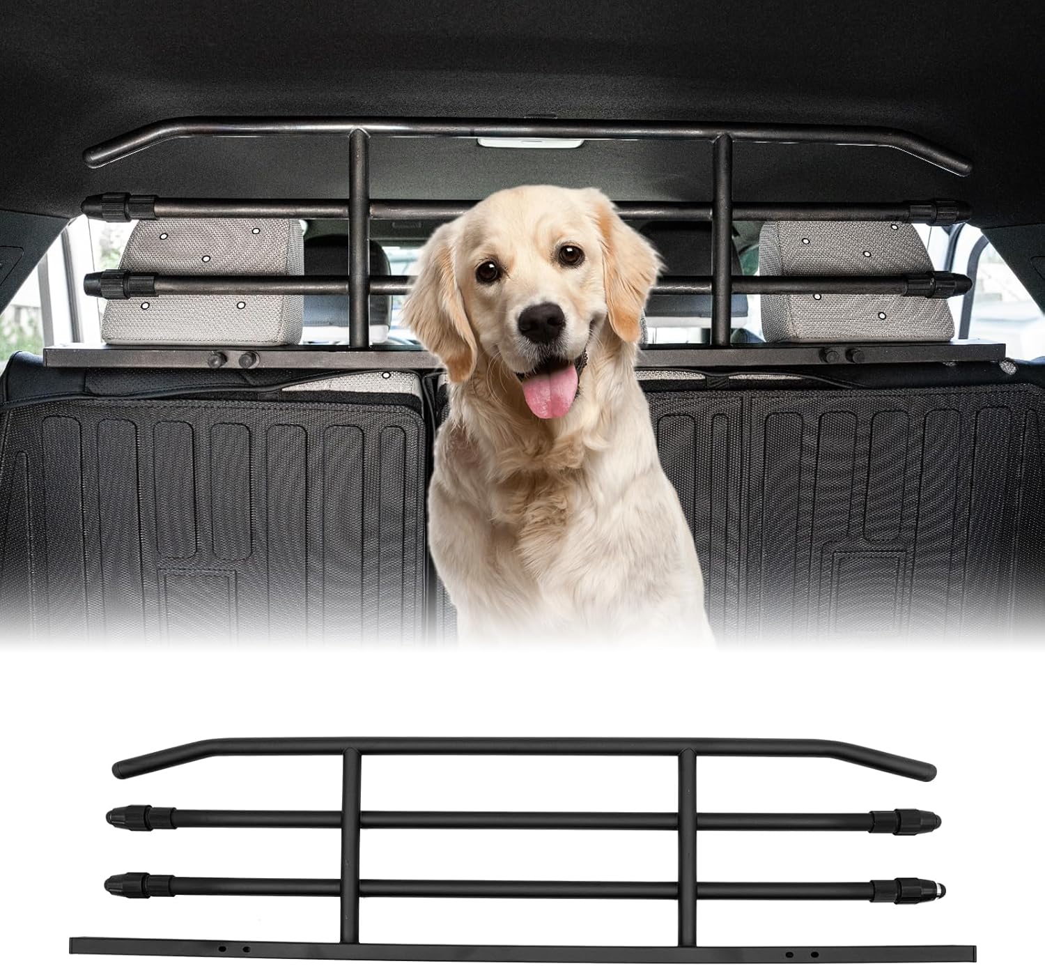 Pet Barrier Compatible with 2025 2026 Toyota 4Runner Behind 2nd Row Backseat Car Pet Barrier Divider Gate Trunk Cargo Area Heavy-Duty Carbon Steel Dog Barriers for 4 Runner Accessories
