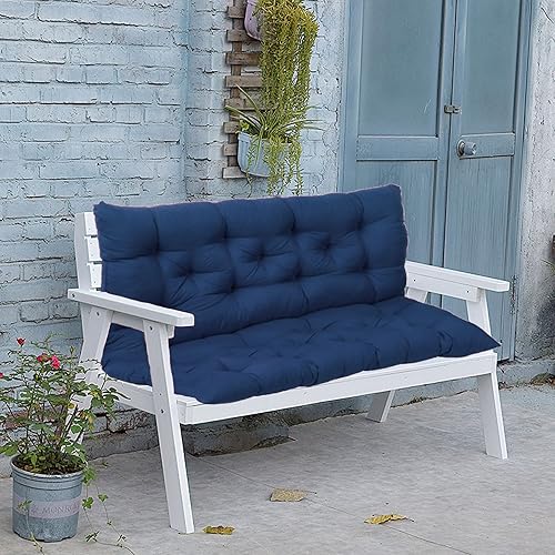 XIEMINLE Cojín de banco de 3 pulgadas de grosor con respaldo, cojín de repuesto para columpio de 23 plazas, antideslizante, para patio al aire libre