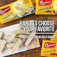 Vista 3 de Bauducco Galletas de oblea, enriquecidas con chocolate, vainilla y fresa, deliciosas y crujientes obleas - 3 capas cremosas - Ideal para aperitivos