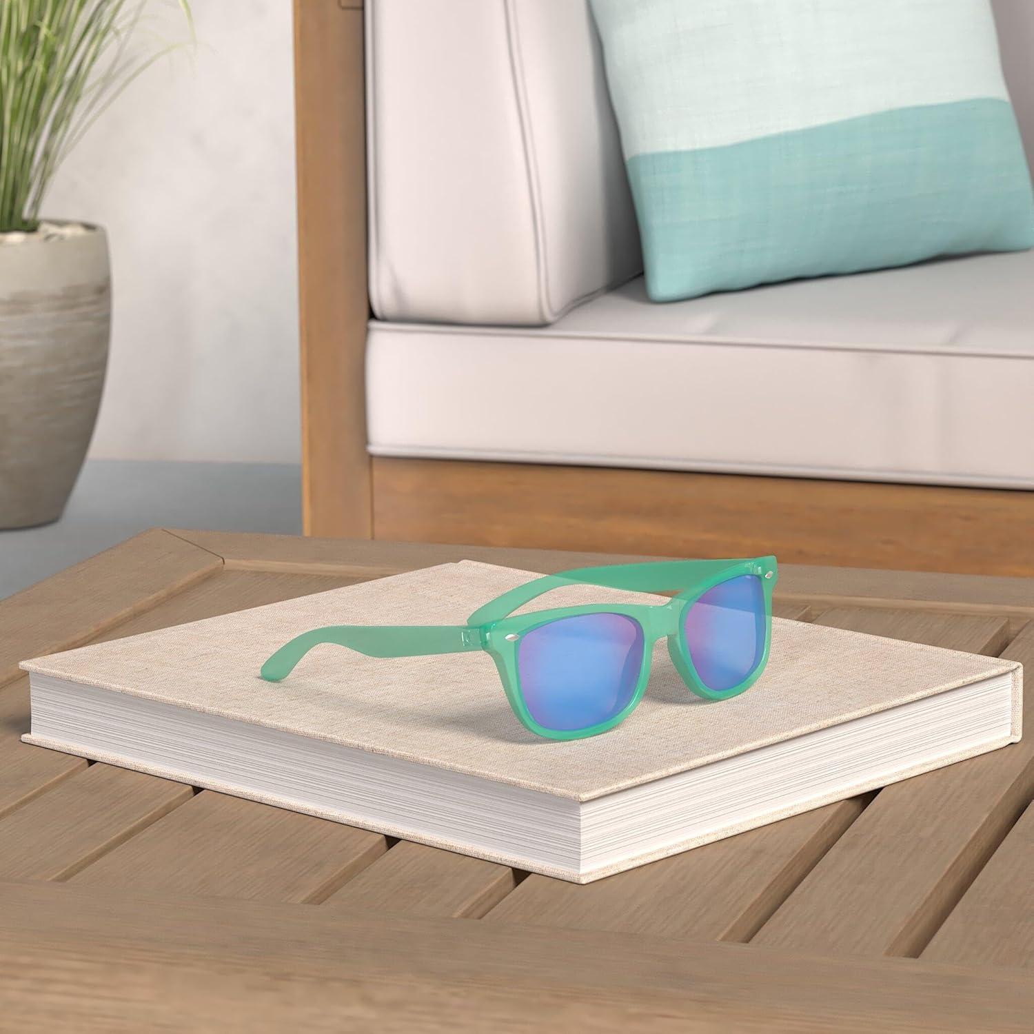 Retro Rewind Translucent Frame Colorful Neon 80s Mirrored Sunglasses for Men Women - Image 2