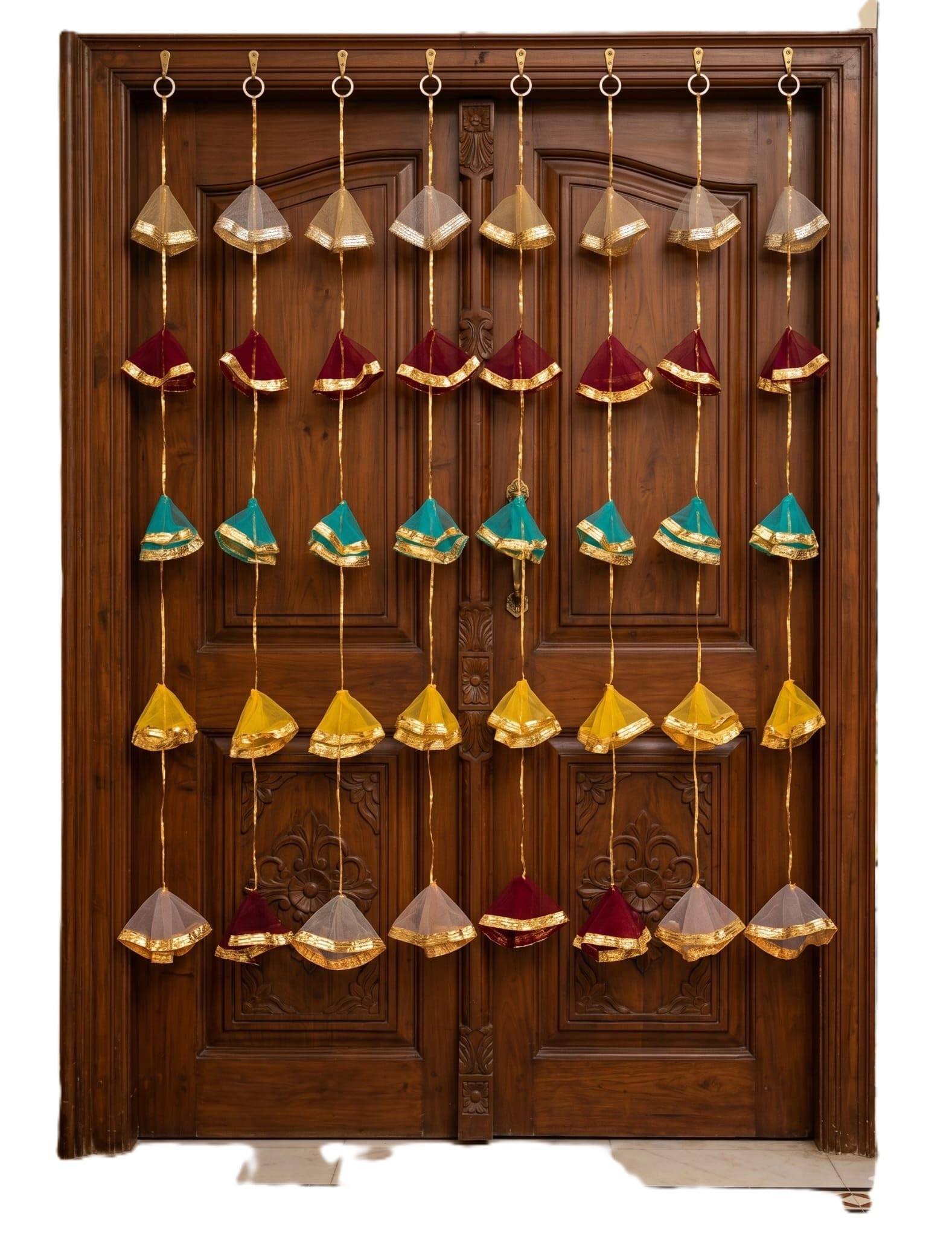 Colgantes de red Gota Latkan multicolor de 4 pies, guirnaldas ligeras, pack de 10