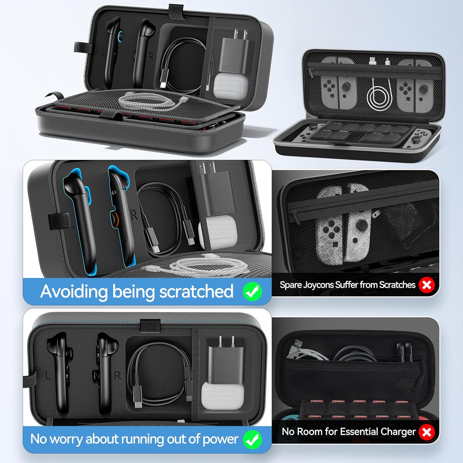 Switch 2 Case Compatible with Nintendo 2 2025, Nintendo Switch 2 Case fit for Joycon & Adapter, OIVO Switch 2 Carrying Case with 28 Game Cards Holder for 2025 Nintendo 2 & 2021 OLED & 2017 Original - Image 3