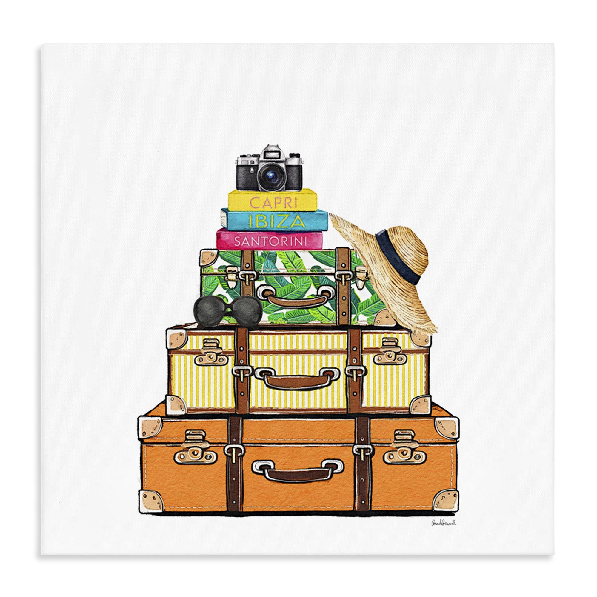 Stupell Industries Unframed 'Travel Suitcases & Camera'| Canvas Art