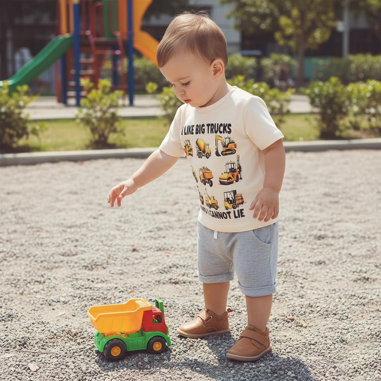 Yoawdats Toddler Baby Boy Clothes Letter Truck Short Sleeve T-shirt Top and Short Set Summer Spring Outfits for 6 Months-4T - Image 3