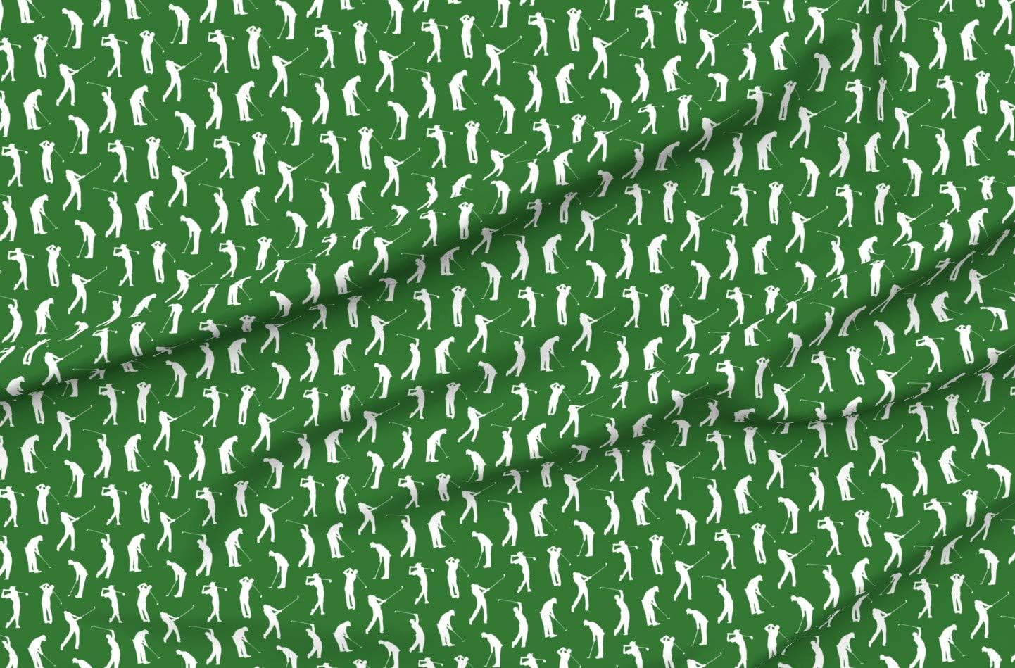 Spoonflower Fabric - Golfers Small Golfer Golf Golfing Sports Man Cave Tee Boys Men Athlete Printed on Organic Cotton Sateen Fabric by The Yard - Sewing Quilting Apparel Home Decor