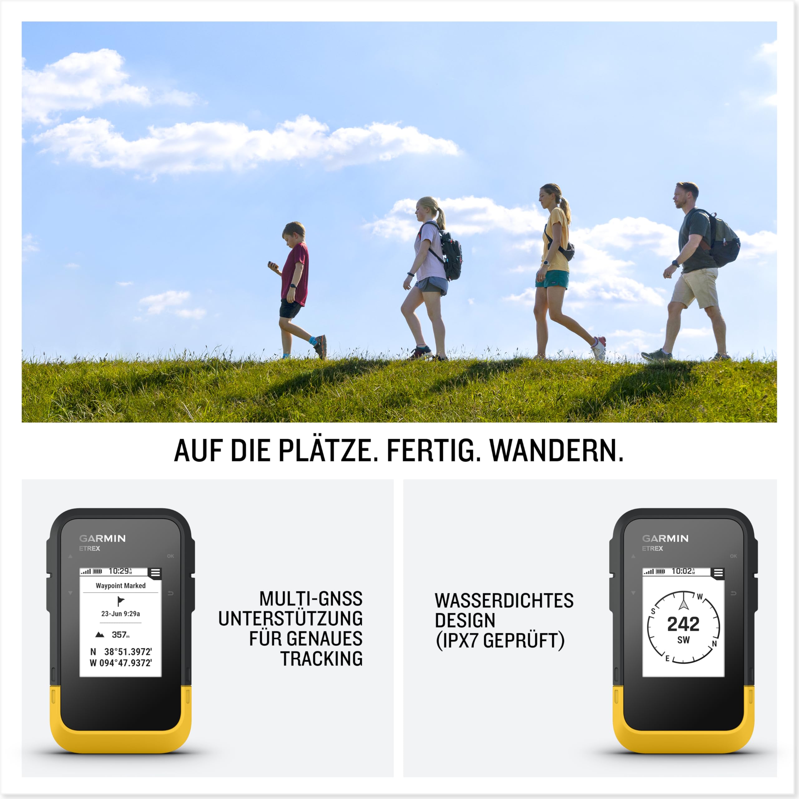 Garmin eTrex SE – Robustes GPS-Outdoor-Navi mit hochauflösendem 2,2“ MIP-Display, über 7 Tage Batterielaufzeit, wasserdicht nach IPX7, digitaler Kompass, kompatibel Explore App