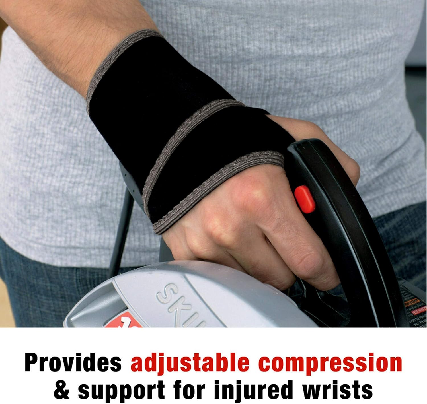ACE Brand Adjustable Compression Wrist Support, Moderate Support for Weak, Sore or Injured Joints, Wrist Support Conforms to Wrist, One Size Fits Most