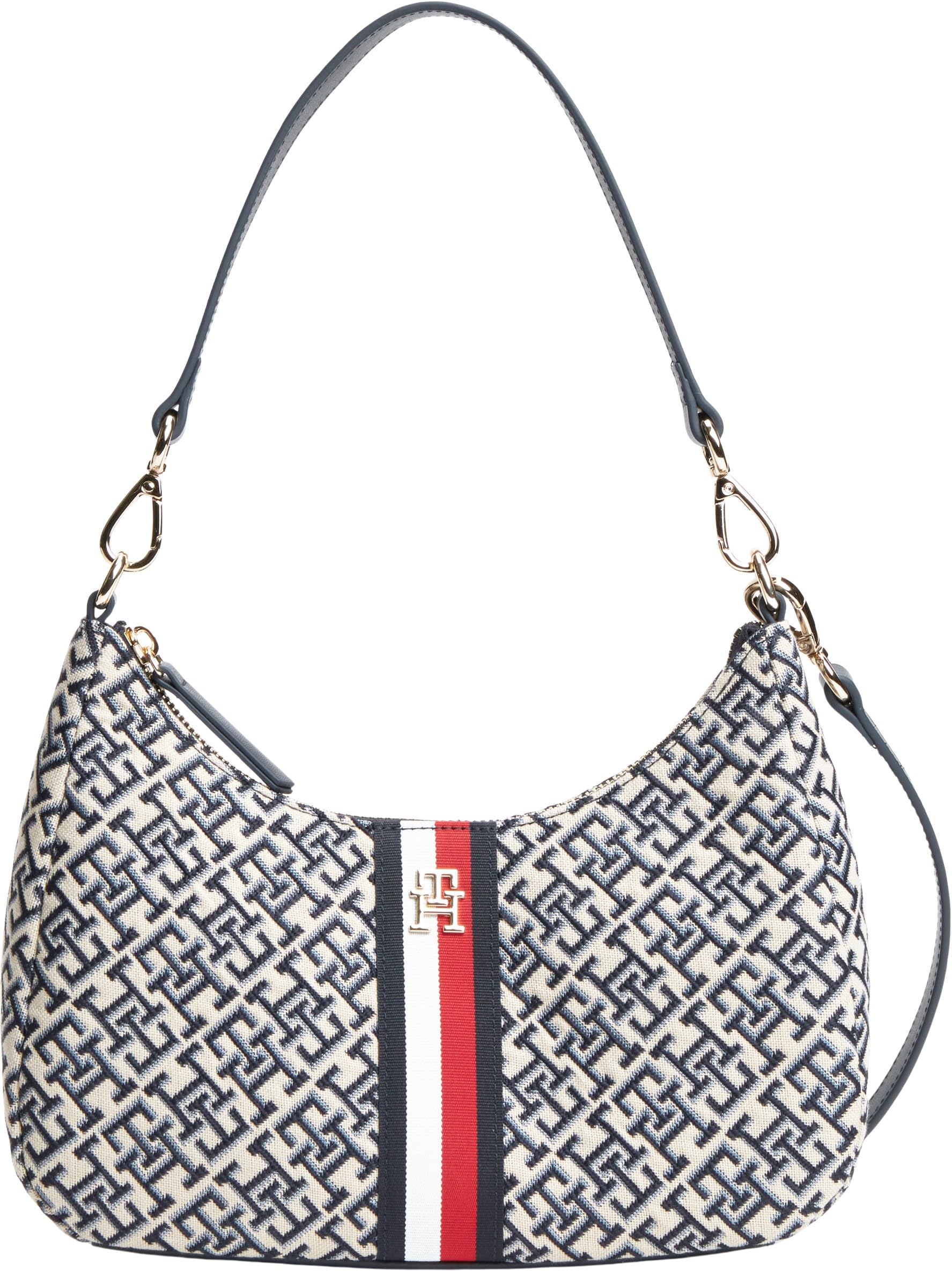 Tommy Hilfiger Bolso de hombro Th Jacquard Ess AW0AW19331 para mujer, color azul, talla única