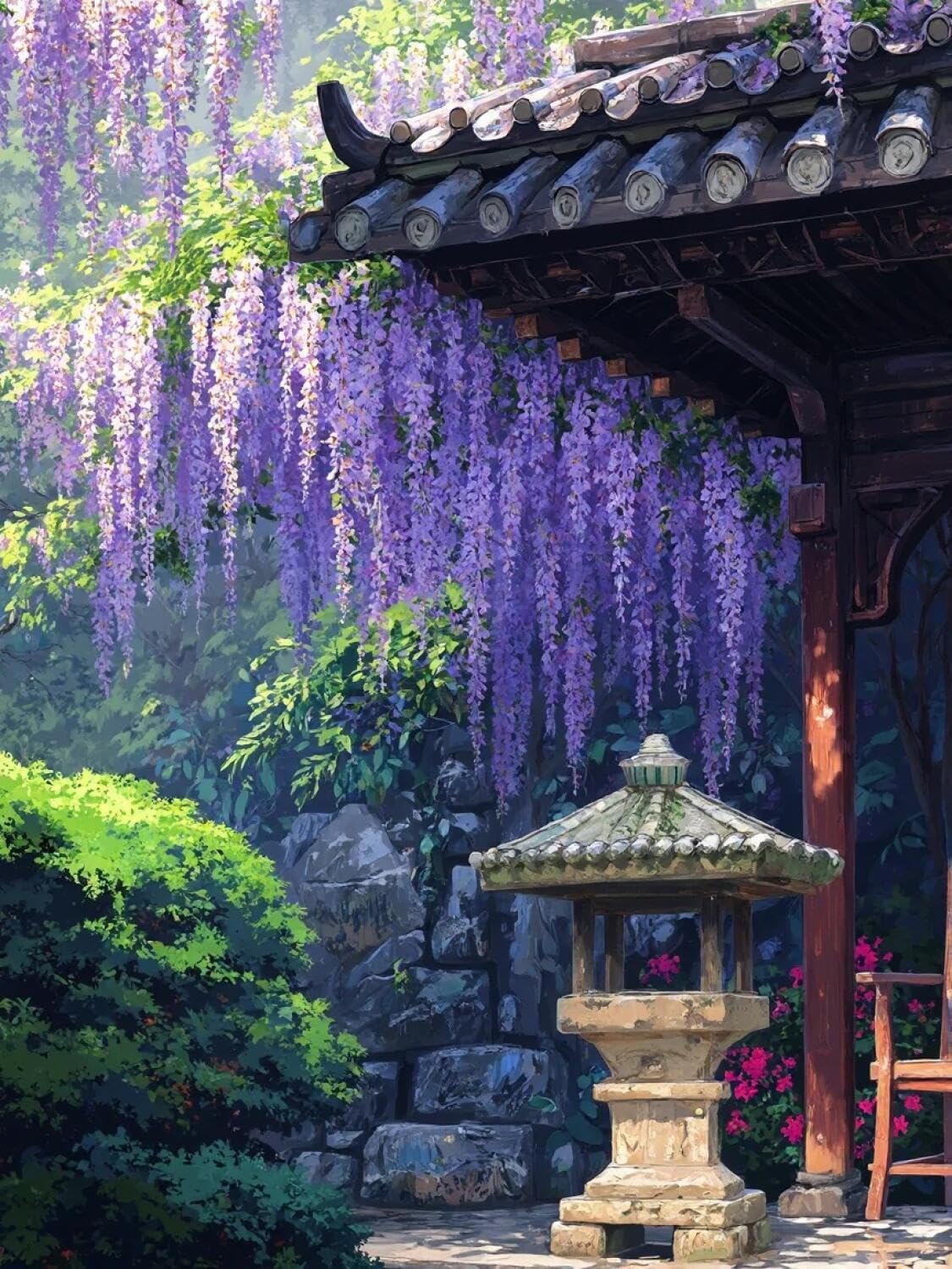Rqwybcaxn Bead Cross Stitch Kits Wisteria 40x50cm