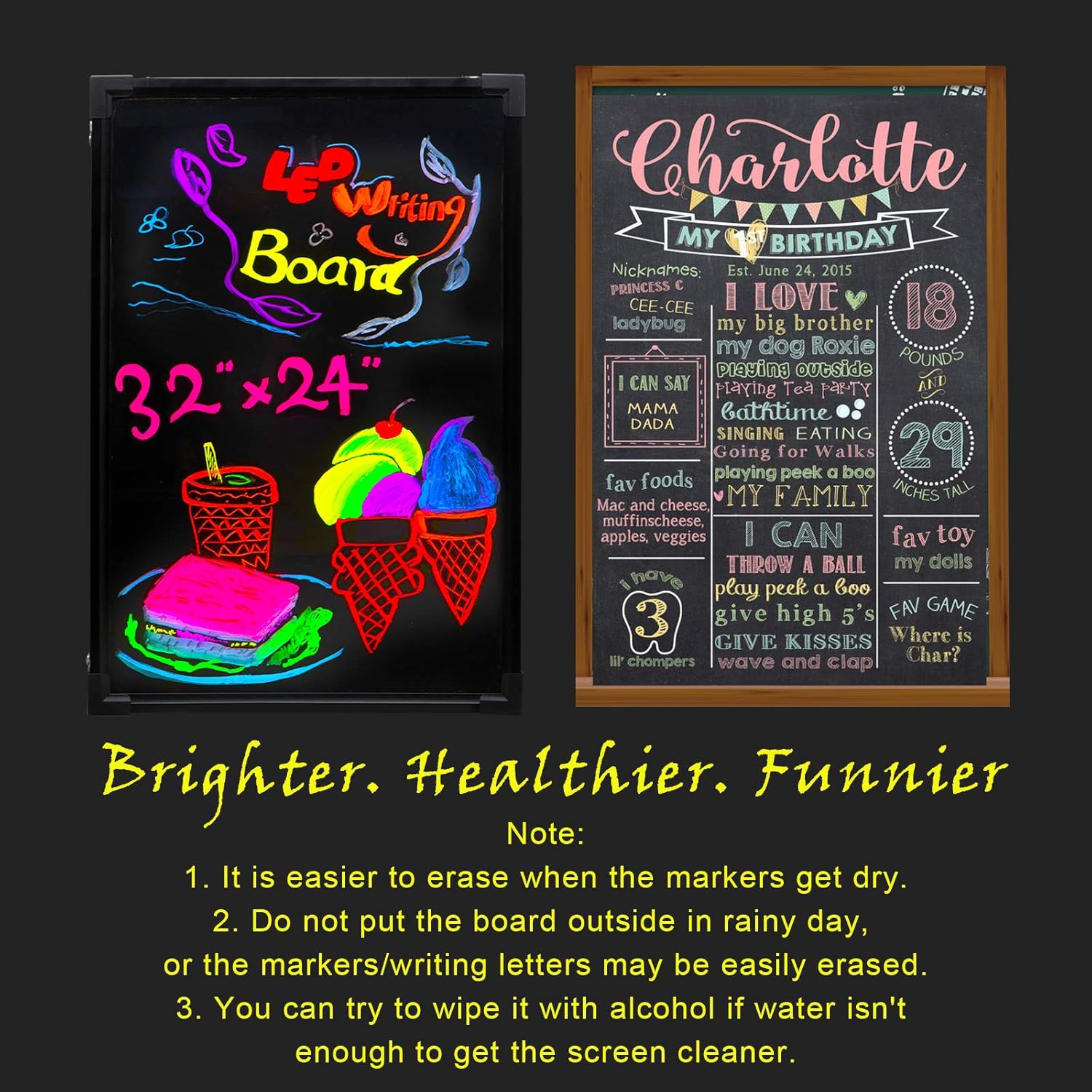 Get Cheap Price Voilamart LED Message Writing Board, 32 x 24 Flashing Illuminated Erasable LED Message Chalkboard Neon Effect Menu Sign Board with Remote Control, 8 Colors Chalk Markers