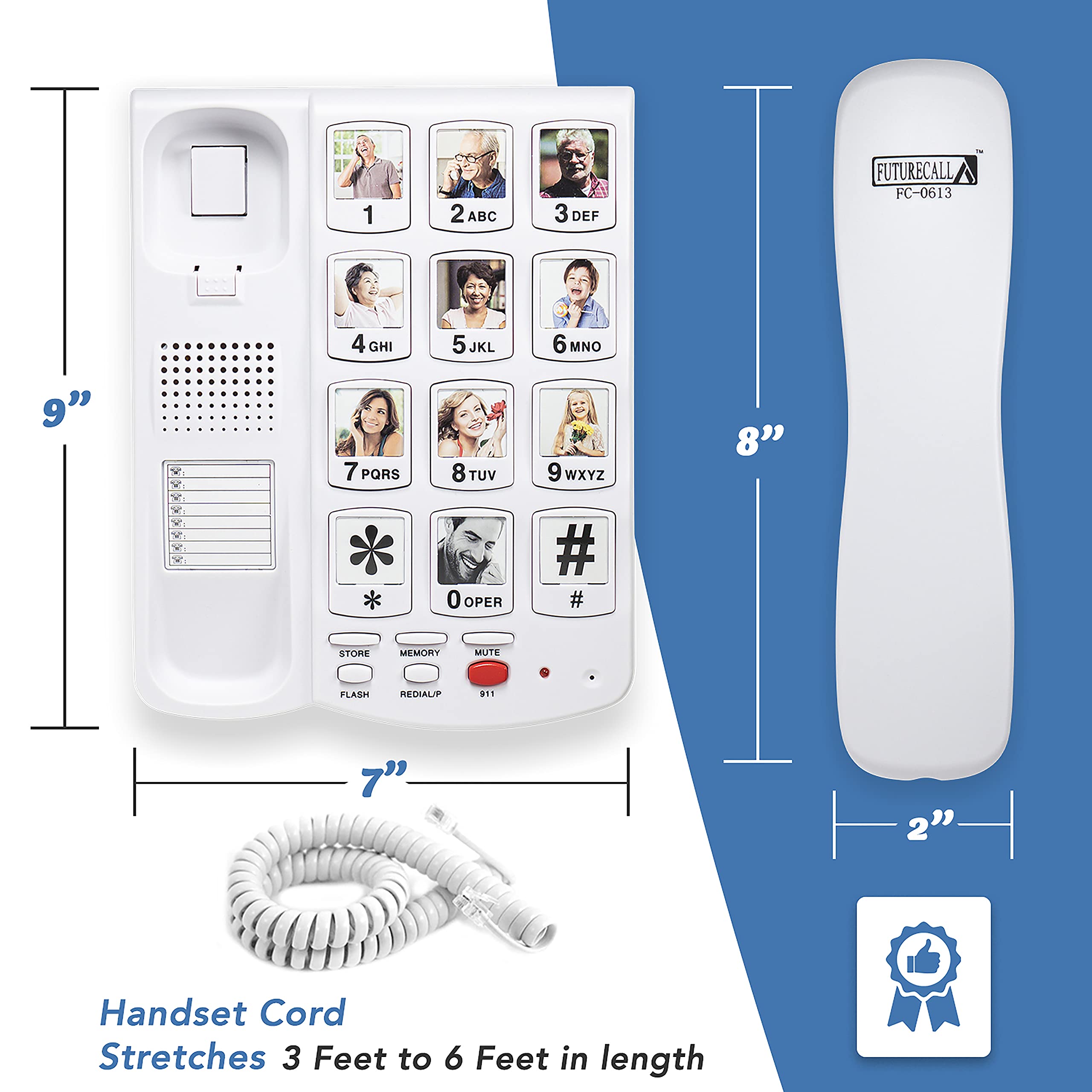 Future Call FC0613 Picture Phone for Seniors w/10 One Touch Picture