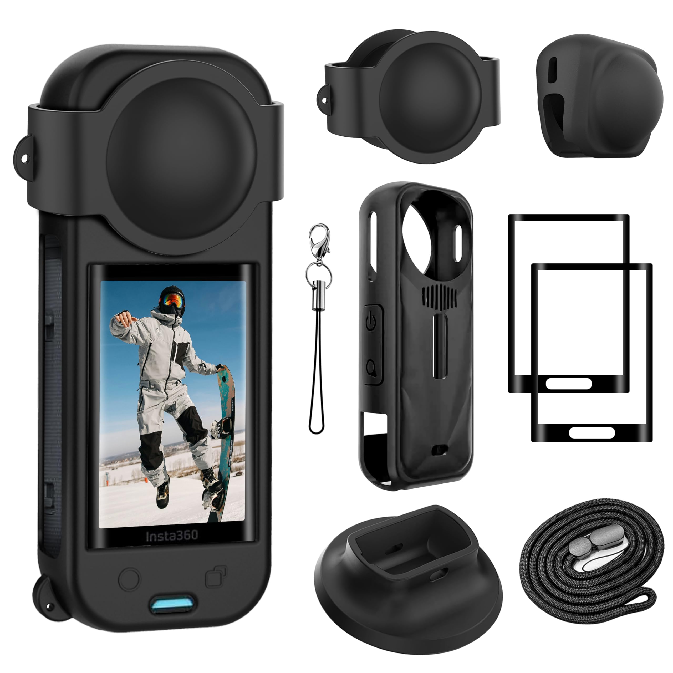 FitStill Coque De Protection En Caoutchouc De Silicone + Protecteur D