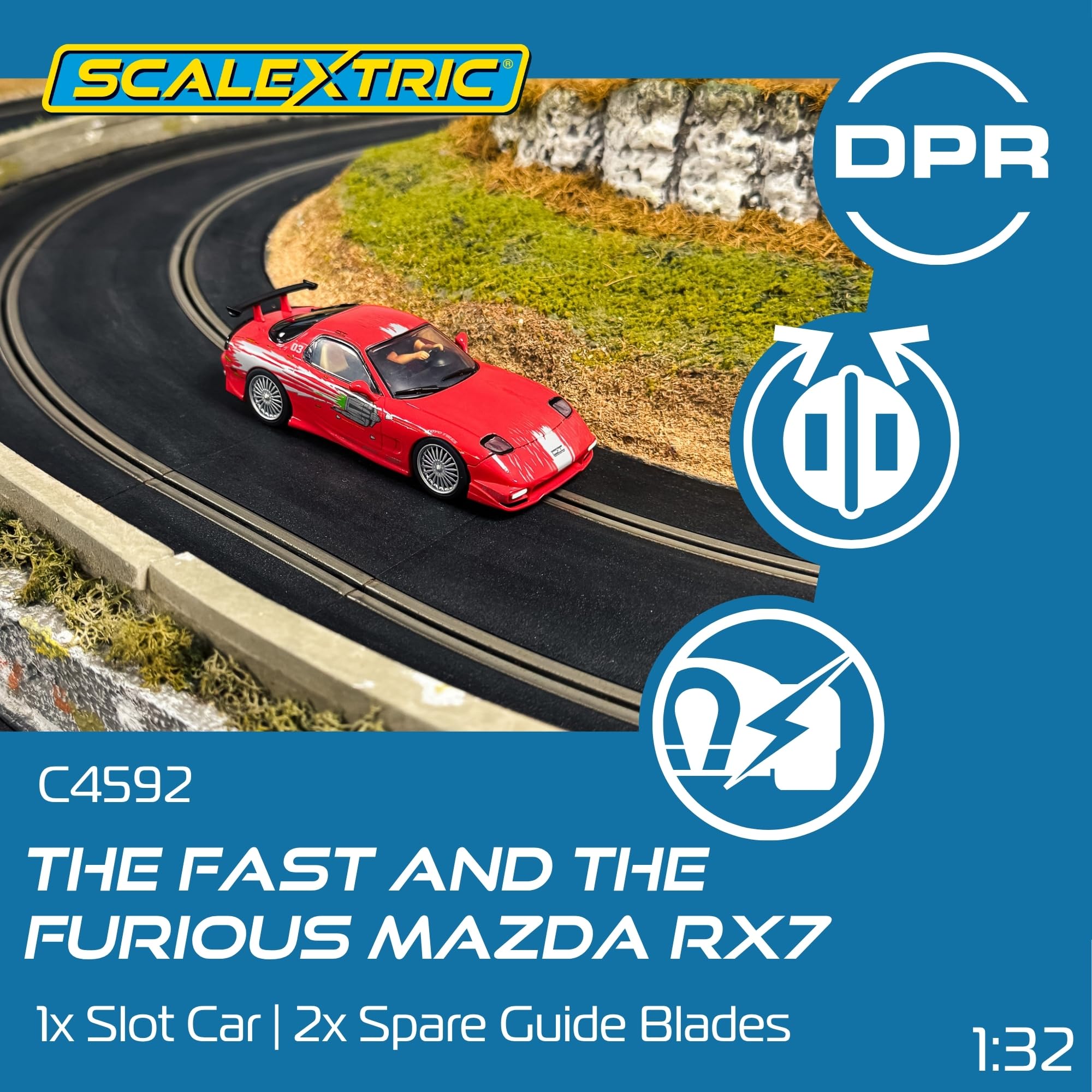 Scalextric C4592 The Fast and The Furious - Mazda RX7 - Dom Toretto