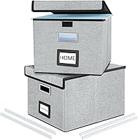 Vista 57 de Caja organizadora de archivos Huolewa con tapa, organizador de carpetas de archivos plegable para almacenamiento de documentos de oficina, caja