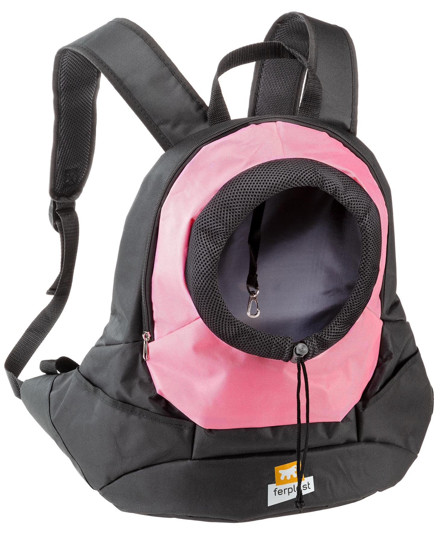 Ferplast Kangoo köpek sırt çantası, kedi sırt çantası, köpek çantası, geniş açıklık, emniyet kemeri, ayarlanabilir kayışlar, maks. 8 kg, 41,5 x 20 x 43 cm, pembe