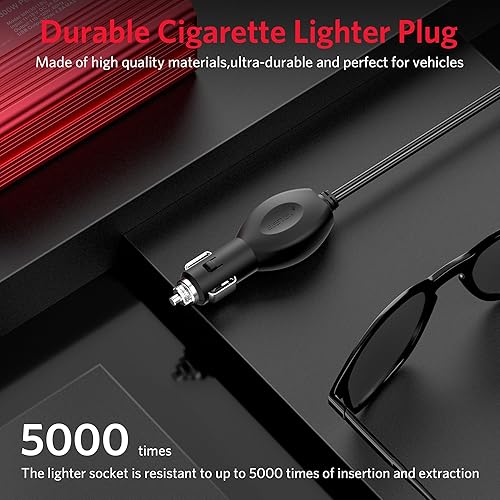 Miniatura 5 de BESTEK Inversor de corriente de 300 W, 12 V CC a 110 V CA, convertidor de adaptador de enchufe de automóvil con puertos de carga USB duales de 4.8 A