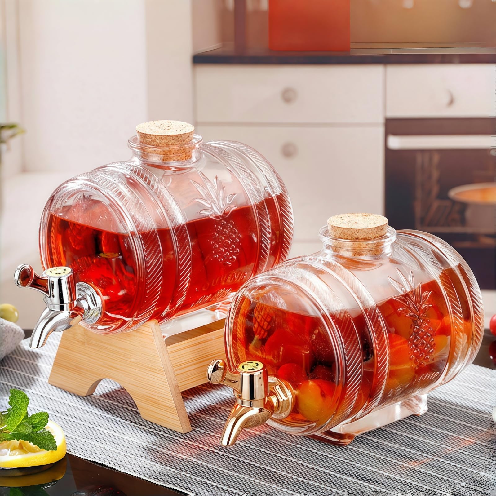 Amazon | BDHD ドリンクサーバー 蛇口付き ガラスピッチャー 1000ml