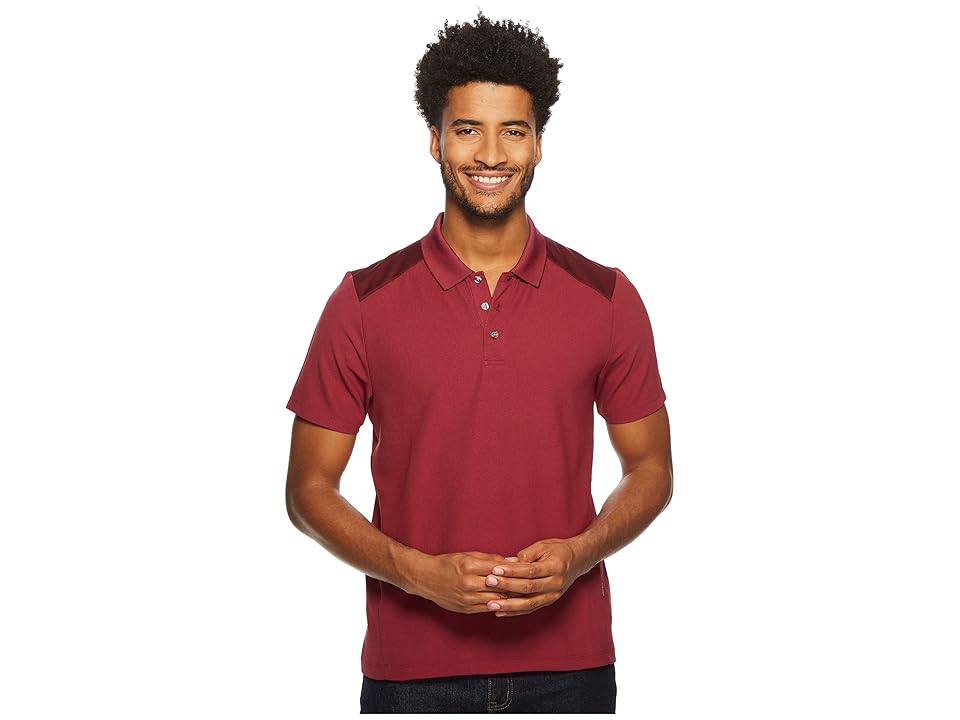 

Perry Ellis Color Block Jacquard Polo (Rhododendron) Men's Clothing