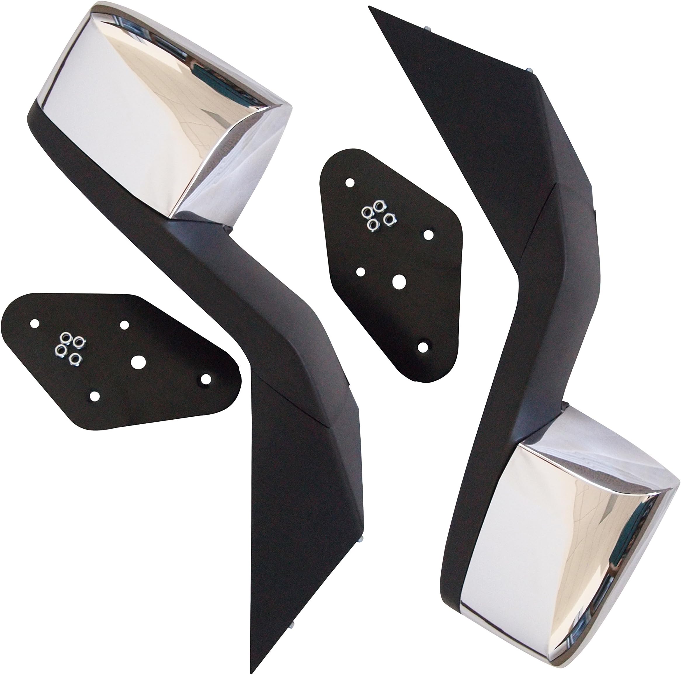 QSC Truck Hood Chrome Mirror Set L & R Mounting Kit Compatible with Volvo VNL 82361058 82361059