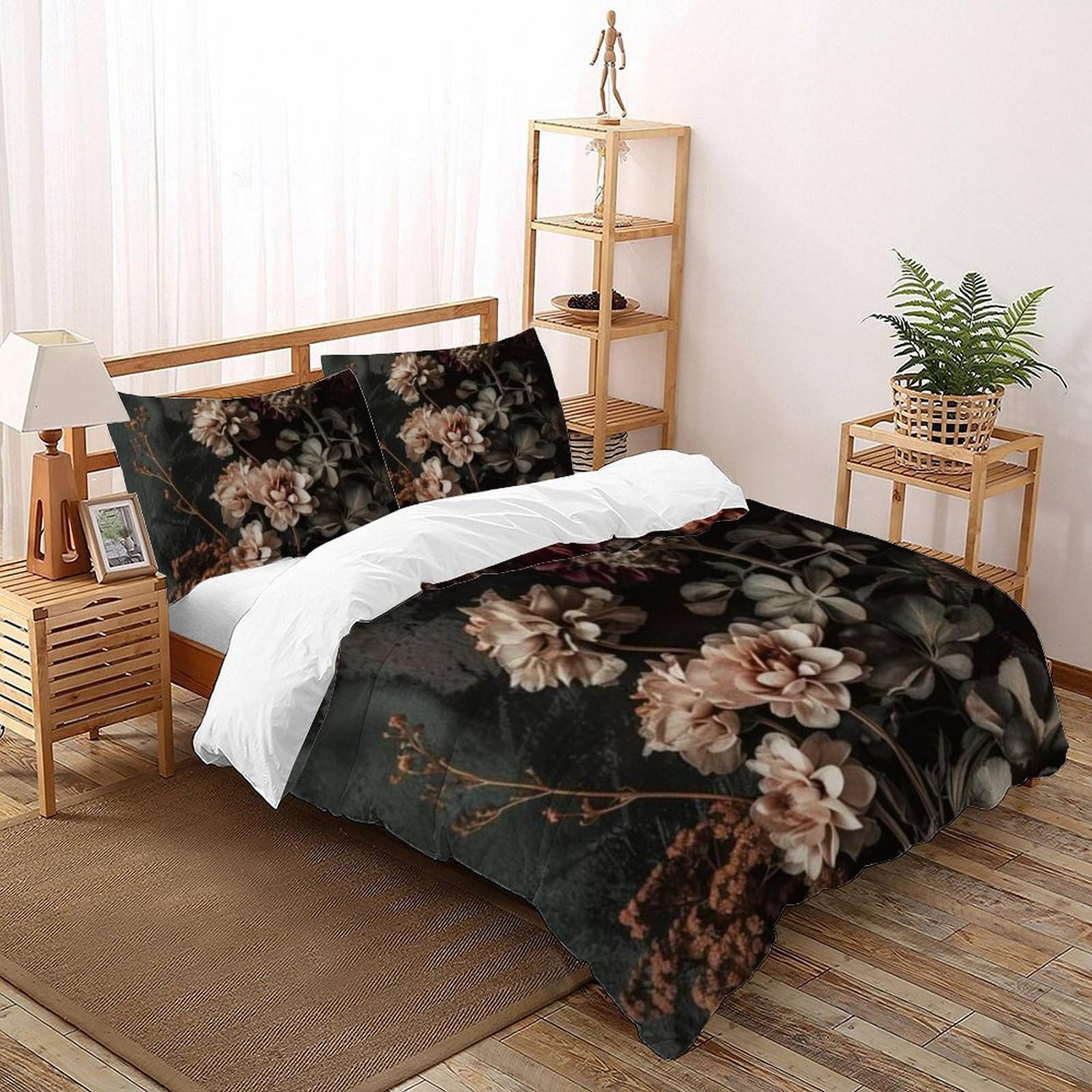 Housse de couette 220x240 fleurs plantes 3D pour transformer la chambre des enfants