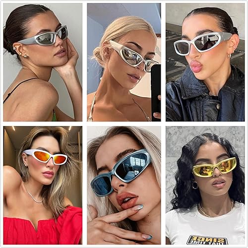 Miniatura 2 de LASPOR Gafas de sol deportivas envolventes para mujeres y hombres, lentes deportivos Y2K