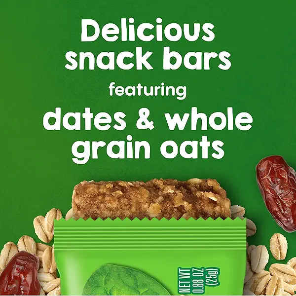 HAPPYTOT Organics Fiber & Protein Soft-Baked Oat Bars Toddler Snack Apple & Spinach, 0.88 Ounce Bars, 5 Count Box (Pack of 6) 5