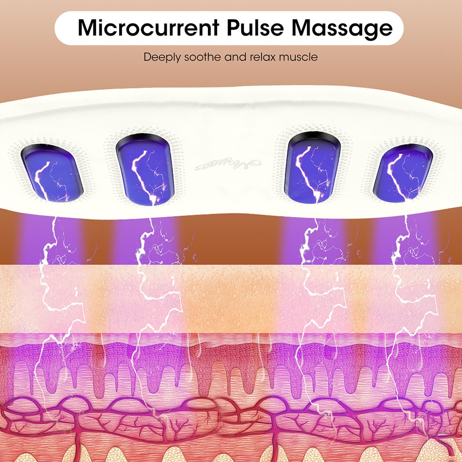 Cinturón de Masaje Lumbar con Calor (Blanco) | 3 Ajustes de Temperatura, 8 Modos de Masaje, 19 Niveles de Intensidad de Masaje, para Aliviar el Dolor de Espalda