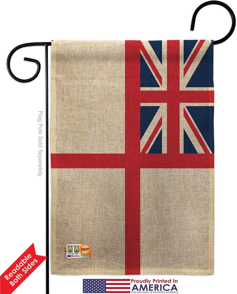 British Navy Burlap Garden Flag Regional World Historic International Heritage Celebration Cultural Country Particular Area Small Decorative Gift Yard House Banner Double-Sided Made In USA 13 X 18.5