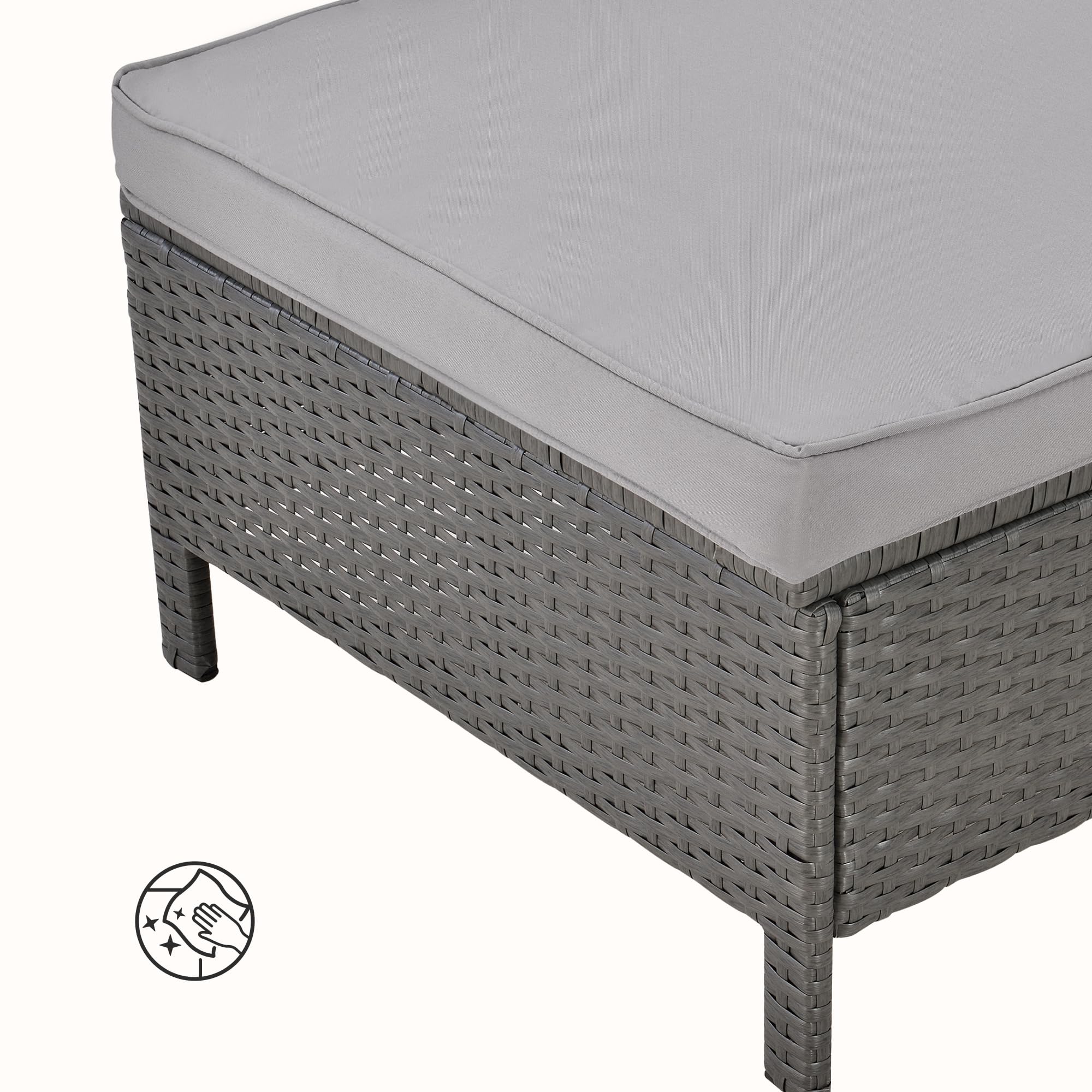 Set Mobili Da Giardino Polyrattan 4 Pezzi | Divano E Tavolo Con Vetro E Cuscini Per Esterni