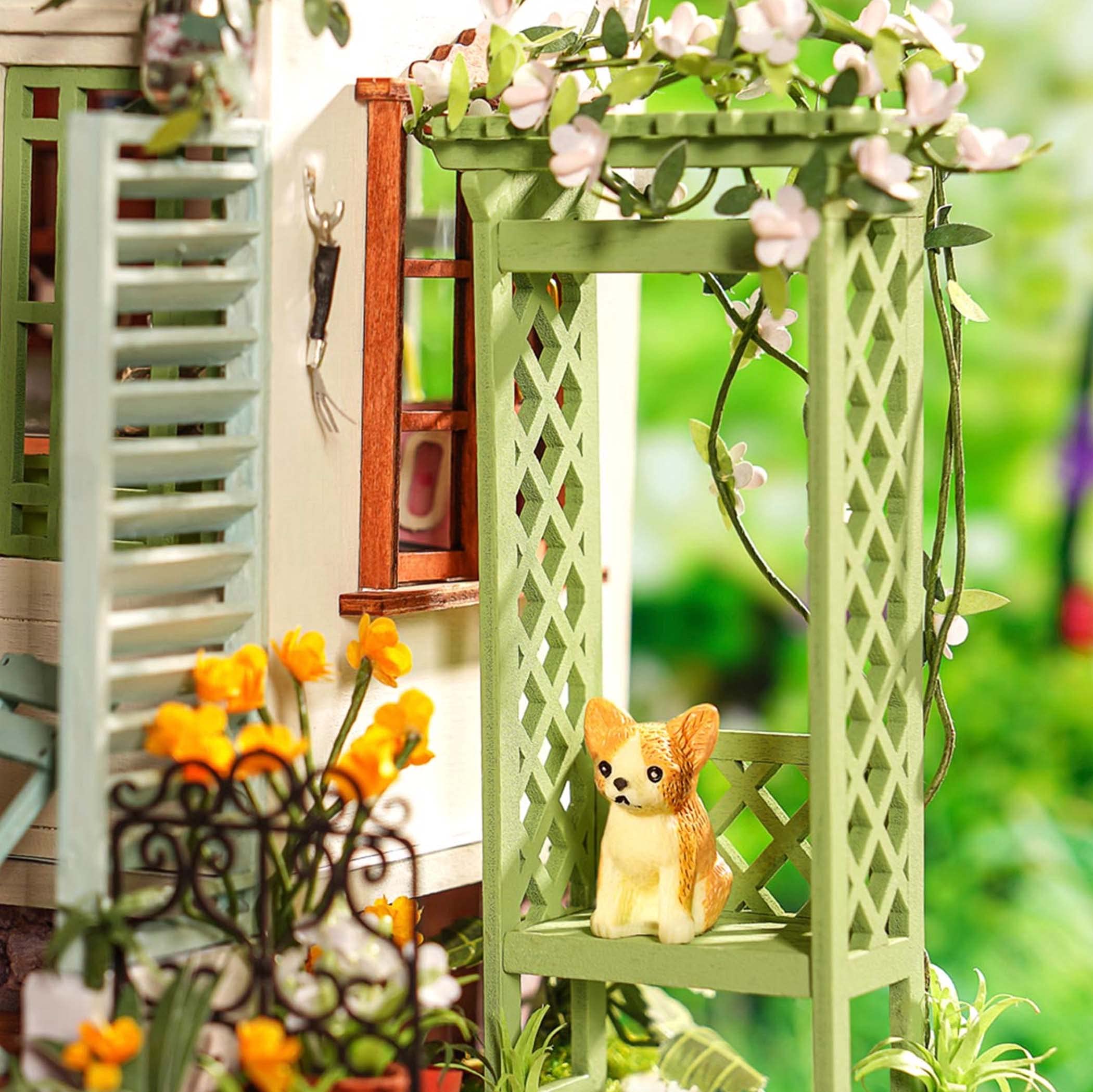 Robotime Houten Poppenhuis Bouwpakket - Miniatuur Bloementuin Modelbouw Meubels Volwassenen Kinderen Speelgoed 134910